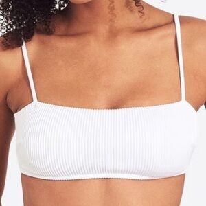 hollister white ribbed bathing suit top